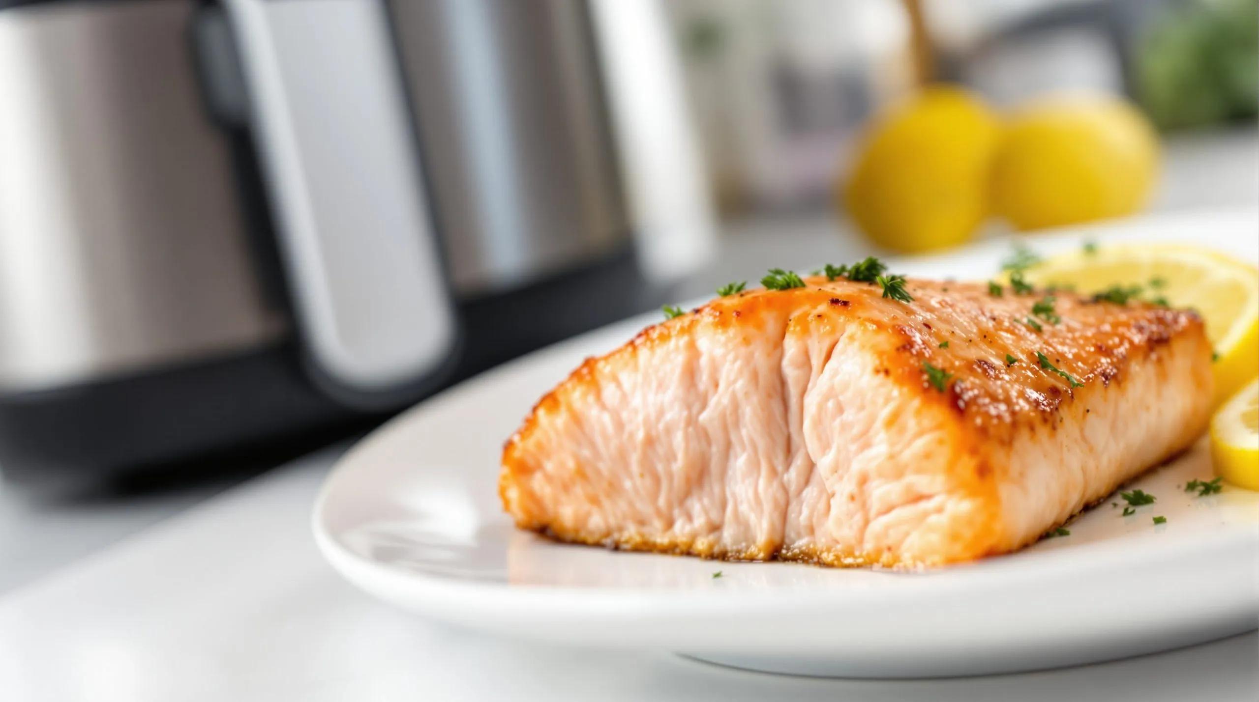 salmon en freidora de aire