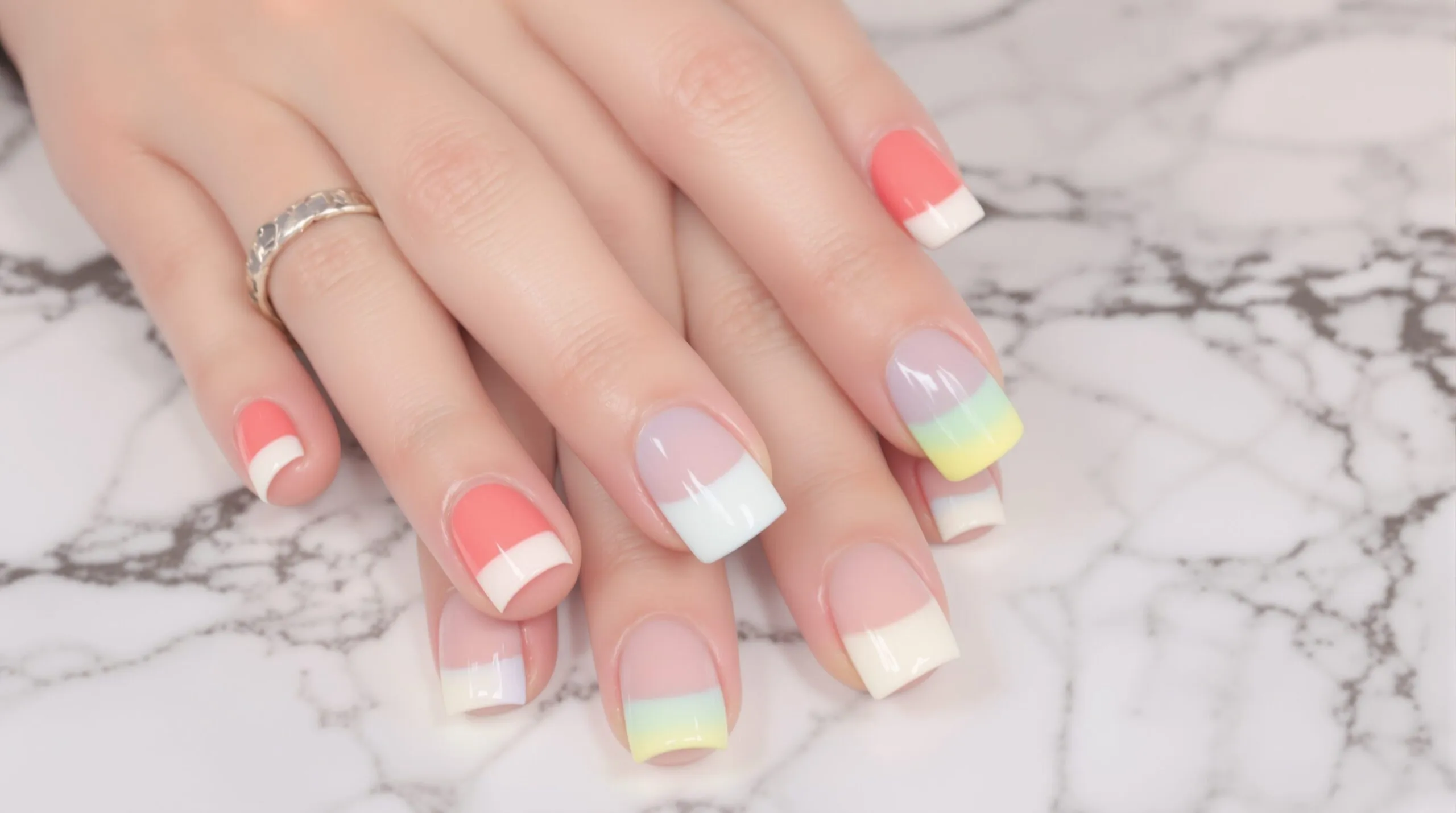 manicura francesa colores