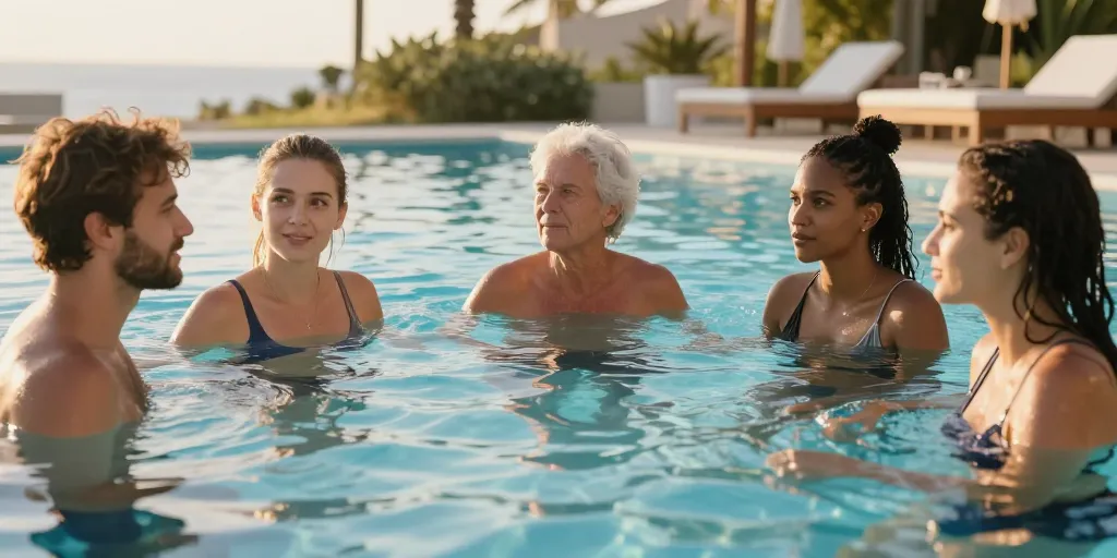 soñar con piscina con gente